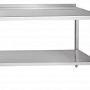 Стол производственной из нержавейки стали с бортом и нижней полкой