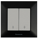 Переключатель Panasonic Karre Plus 2-клавишный. Цвет: бронза, черный, серебро, темно-серый