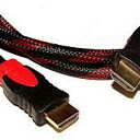 Кабель HDMI-HDMI, 10m, 2 фильтра, оплетка, круглый Black/Red.