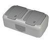 Розетка двойная IP54 с крышкой, наружная Viko Palmiye 380-36160