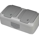 Розетка двойная IP54 с крышкой, наружная Viko Palmiye 380-36160