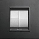 2M Рамка метал. чёрно-монохромавая. выключатель 1Mx2 GEWISS