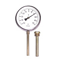 Биметаллический термометр с гильзой от 0 до +100 С