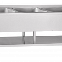 Ванна моечная трехсекционная Abat ВМП-6-3-5РН (с полкой)