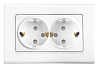 Розетка двойная с заземлением 91400056 Linnera S