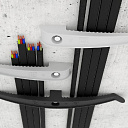 Держатель плоского кабеля двусторонний для прямого монтажа на 12 мест черный