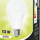 Лампа светодиодная A60 13 Вт "TESS" E27 4000K лимонного света