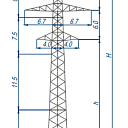 Опоры линий электропередачи 1П220-2Т-11,5
