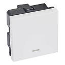 Выключатель двухмодульный 10 AX - 250 V± квадрат белый с подсветкой 572036