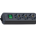 Удлинитель 3 розетки; кабель 3 метра; черный; с выключателем, 1152300400