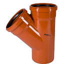 Тройник ПВХ для наружной канализации 45° Ду 160х160 OSTENDORF